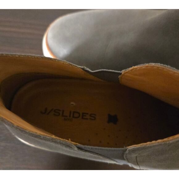 J/Slides Mika platform sneaker bootie in dark grey brush suede. - Picture 6 of 6